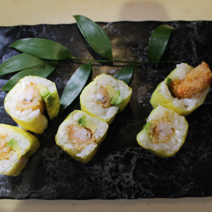Scampis tempura cheese avocat
